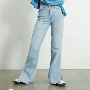 PacSun Eco Light Blue Slit High Waisted Bootcut Jeans